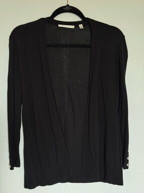 Cyrus Black Open-Front Women's Cardigan with Sleeve Buttons